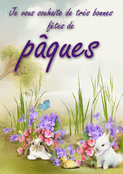 Lapin et fleurs pour une douce P&acirc;ques